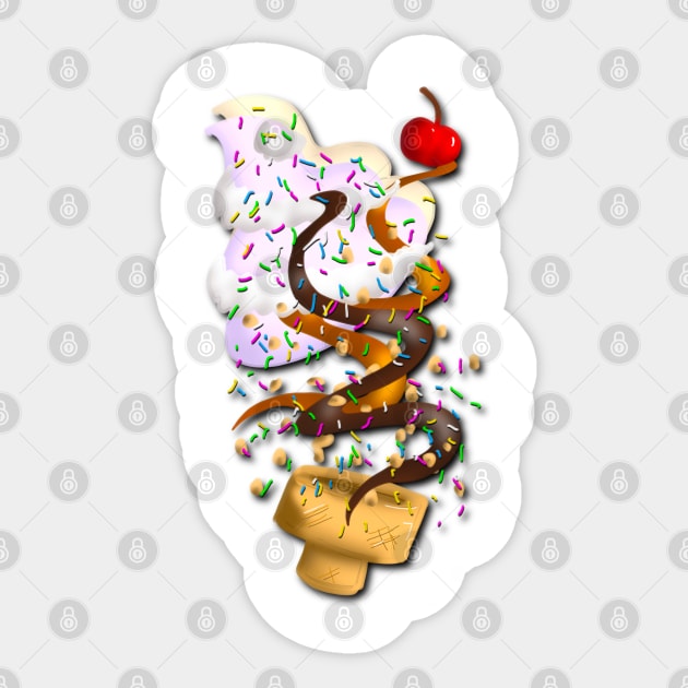 Exploding Ice Cream Cone Sticker by skrbly